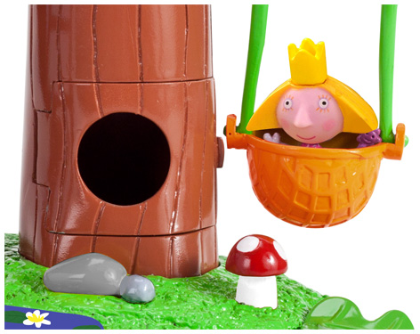 The Close up of the Ben and Holly Swing and Slide Playset with Holly in the basket