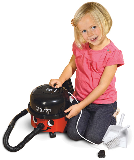 Girl playing with her Henry Vacuum Cleaner