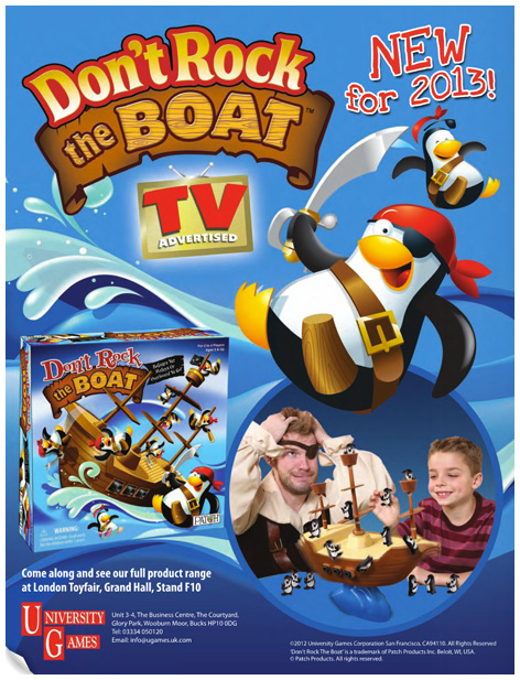 An advert for Don't Rock The Boat from January 2013
