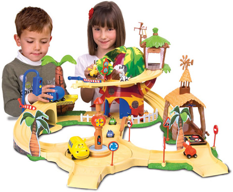 Children playing with the Jungle Junction Playset