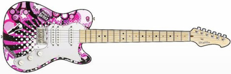 A Pink Paper Jamz Guitar