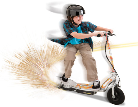 Kid riding the Razor eSpark Scooter