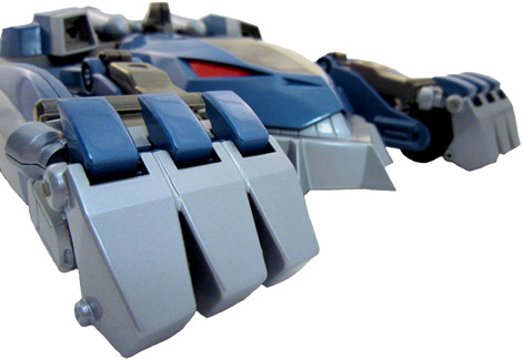 Close up detail of the Thundercats Thundertank toy from Bandai