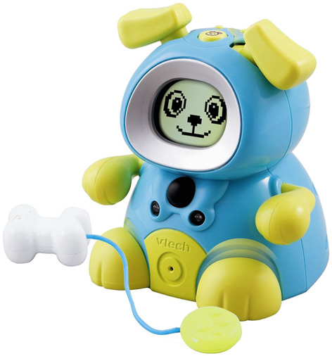 A light blue Kidiminiz Interactive Pet from VTech
