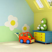 A child's bright and colourful bedroom