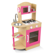 A Beautiful Pink Wooden Toy Kitchen from Kidkraft