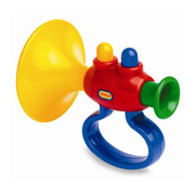 A Brightly Coloured Toy Trumpet for Toddlers