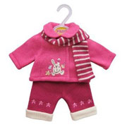 Pink Jacket, Trousers and Scarf Set for Baby Dolls