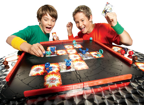 Boys playing Bakugan