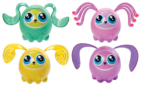 The various Fijit Friends Newbies - Green Zia, Pink Tia, Yellow Zinzi and Purple Tika