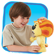 Boy Clutching his Raa Raa The Noisy Lion toy